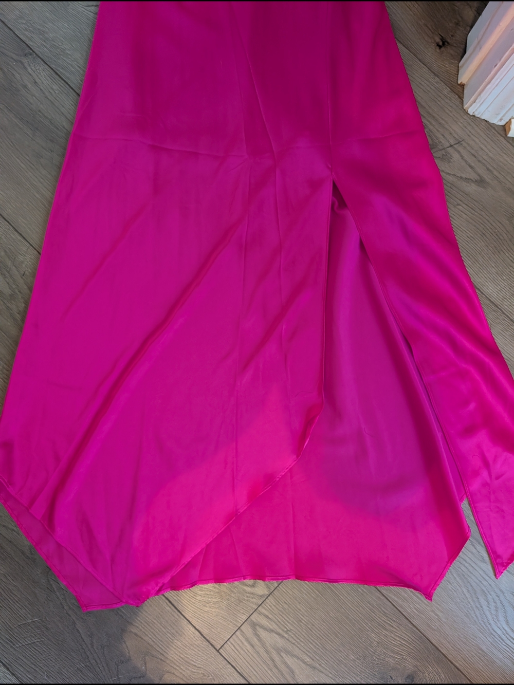 Express Hot Pink Asymmetrical Slip Dress - Picture 5 of 5